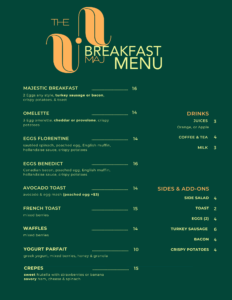 Main Breakfast Menu